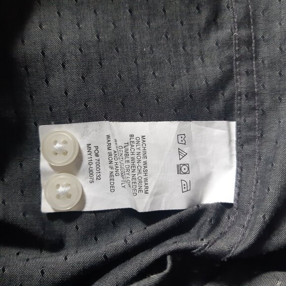 Marc New York SZ 15 Andrew Marc Slim Fit Men's Button Up Shirt Grey with White - Picture 6 of 11